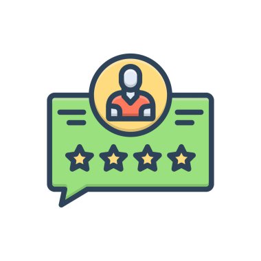 Color illustration icon for reviews 