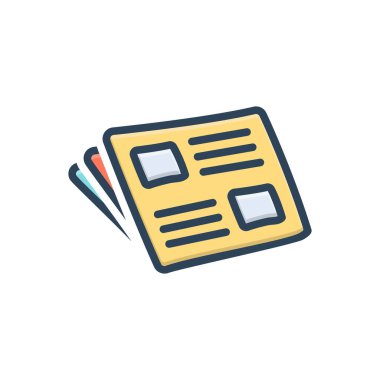 Color illustration icon for gazette 
