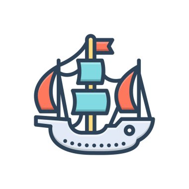 Columbus için renk illüstrasyon simgesi 