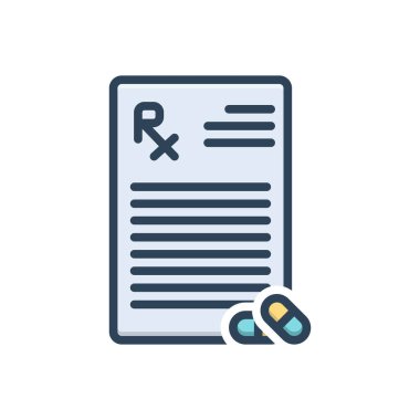 Reçete için renk illüstrasyon simgesi 