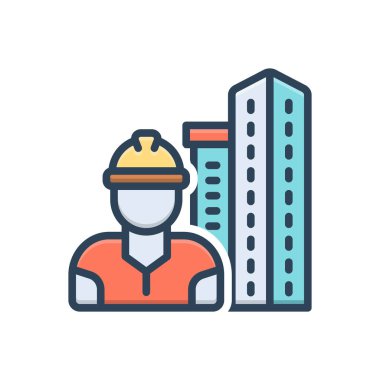 Yapıcılar için renk illüstrasyon simgesi 