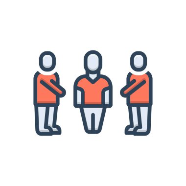 Çevrelenmiş için renk illüstrasyon simgesi 