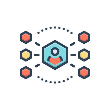 Kişiler için renk illüstrasyon simgesi 