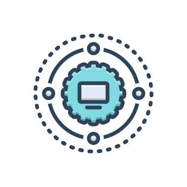 İşlemler için renk illüstrasyon simgesi 