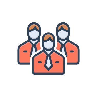 Yöneticiler için renk illüstrasyon simgesi 