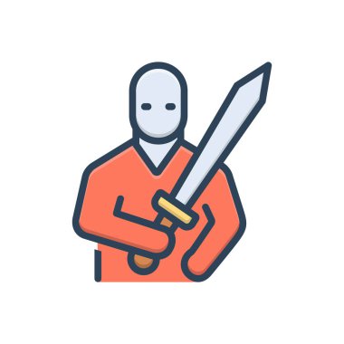 Savaşçı için renk resimleme simgesi 