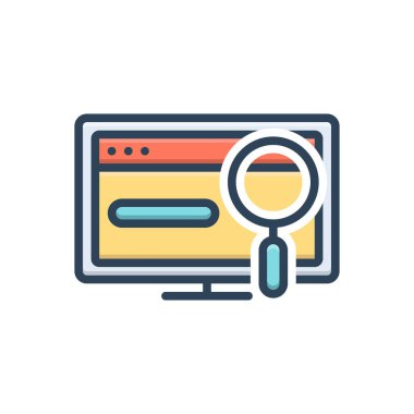 Tarayıcı için renk illüstrasyon simgesi 