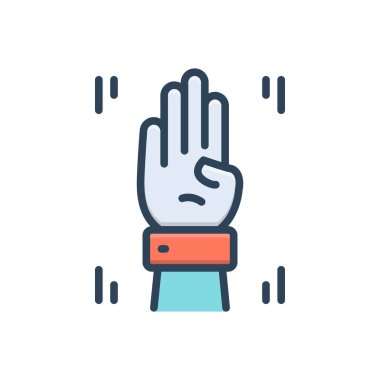 Parmaklar için renk illüstrasyon simgesi 