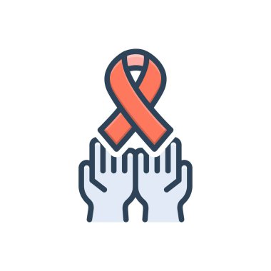 AIDS için renk illüstrasyon simgesi 