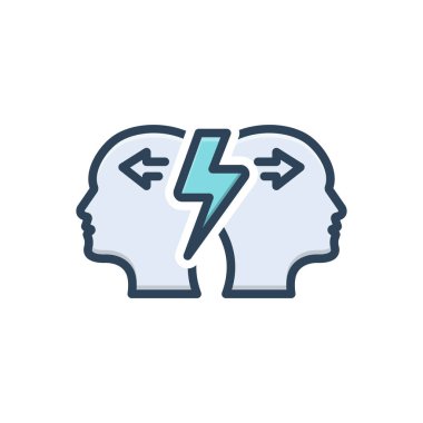 Çatışma için renk illüstrasyon simgesi 