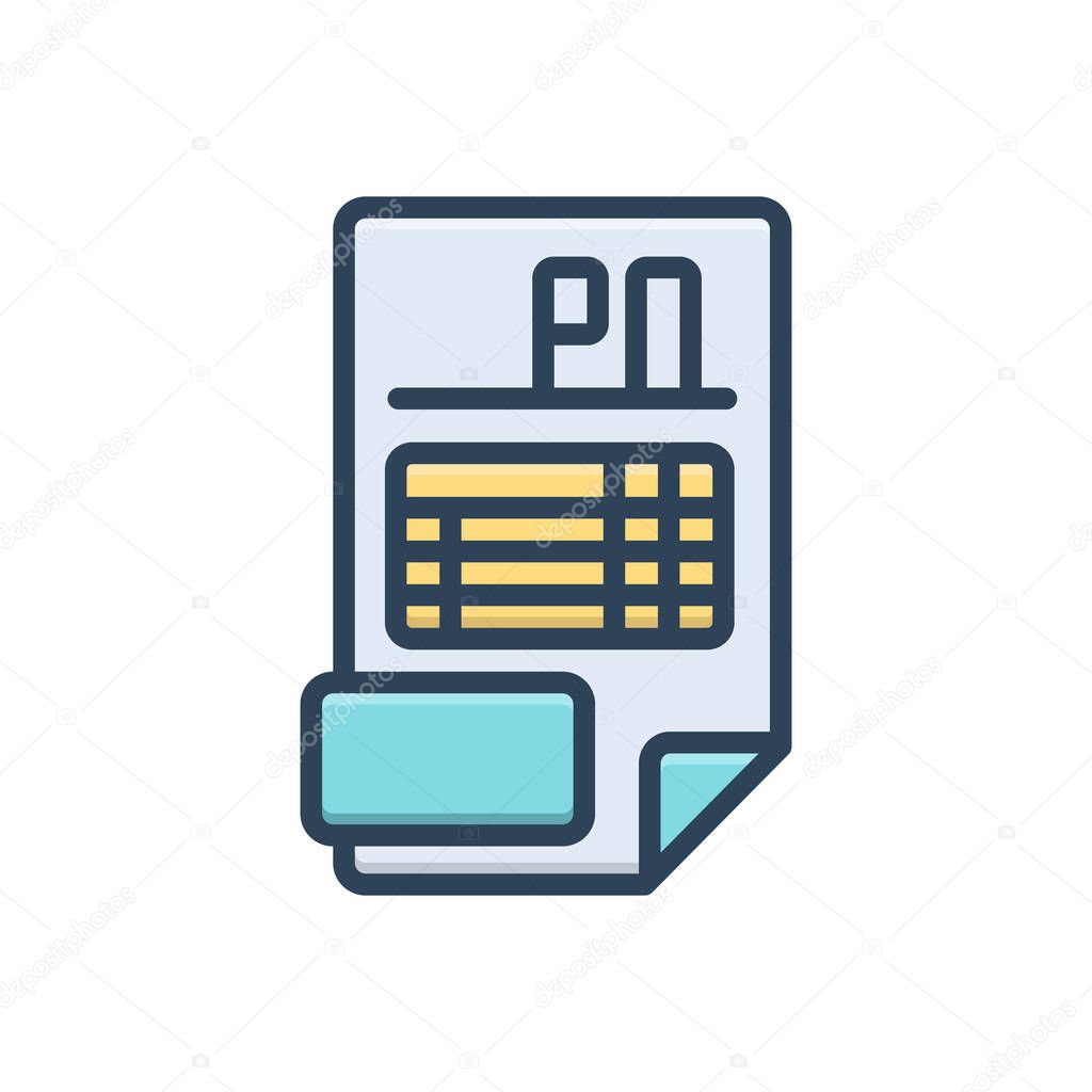Color illustration icon for information