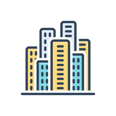 Konutlar için renk illüstrasyon simgesi 