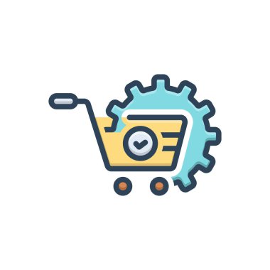 Satın alma için renk illüstrasyon simgesi 