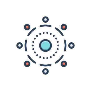 Birleşmiş için renk illüstrasyon simgesi 