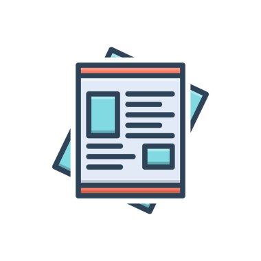 Notlar için renk illüstrasyon simgesi 