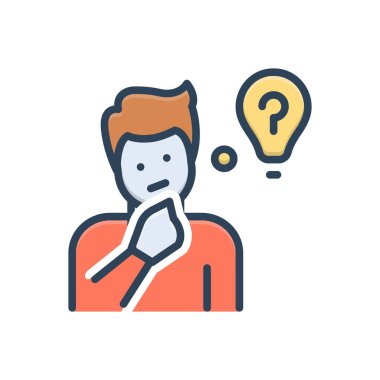 Bilgi için renk illüstrasyon simgesi 