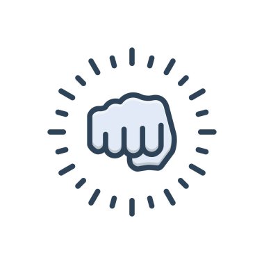 Yumruk için renk illüstrasyon simgesi 