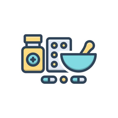 Uyuşturucu için renk illüstrasyon simgesi 