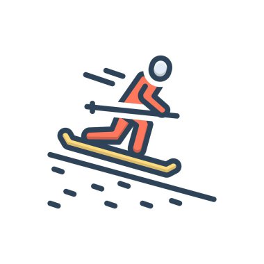 Kayak için renk illüstrasyon simgesi 