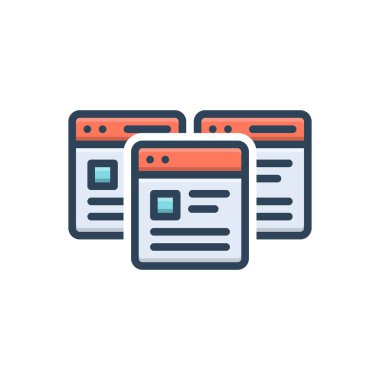 Web siteleri için renk illüstrasyon simgesi 
