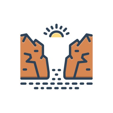 Dün için renk illüstrasyon simgesi