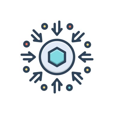 Belirtiler için renk illüstrasyon simgesi 