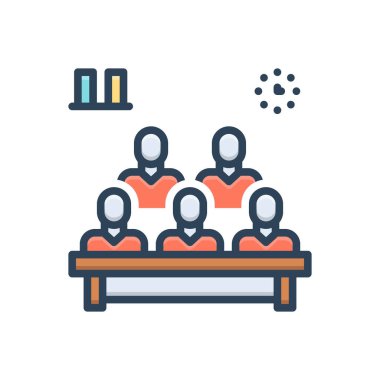 Katılım için renk illüstrasyon simgesi 