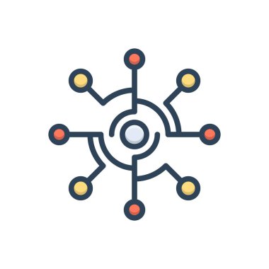 Bağlantı için renk illüstrasyon simgesi