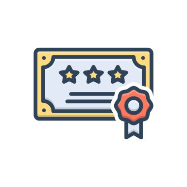 Kalifiye olmak için renk resimleme simgesi 