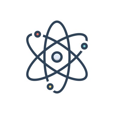 Atom için renk illüstrasyon simgesi 