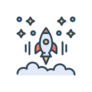 Çalıştırma için renk illüstrasyon simgesi 