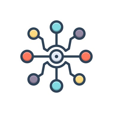 Ağlar için renk illüstrasyon simgesi 