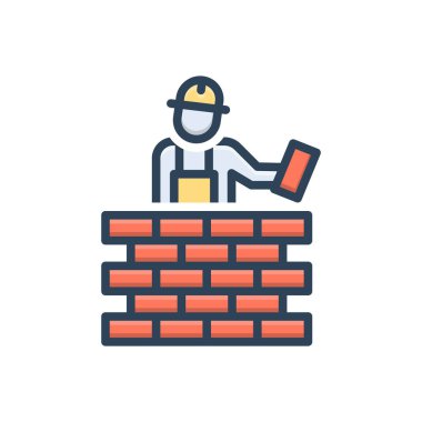 Mason için renk illüstrasyon simgesi 