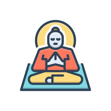 Meditasyon için renk illüstrasyon simgesi 