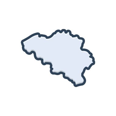 Belçika için renk illüstrasyon simgesi 