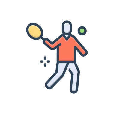 Atletizm için renk illüstrasyon simgesi 