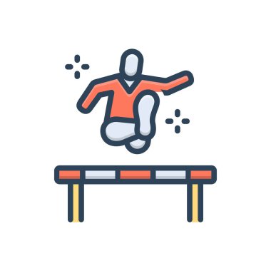 Atletizm için renk illüstrasyon simgesi 