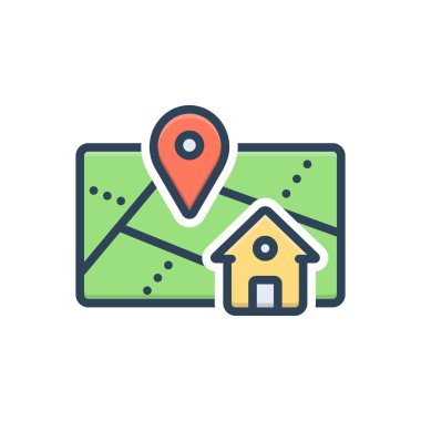 Yerel için renk illüstrasyon simgesi 