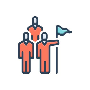 Katılım için renk illüstrasyon simgesi 