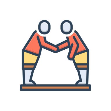 Katılım için renk illüstrasyon simgesi 