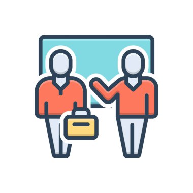 Giriş için renk illüstrasyon simgesi 