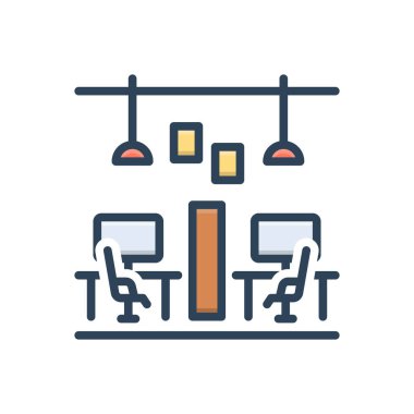 Ofis için renk illüstrasyon simgesi 