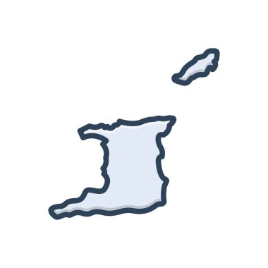 Trinidad için renk illüstrasyon simgesi