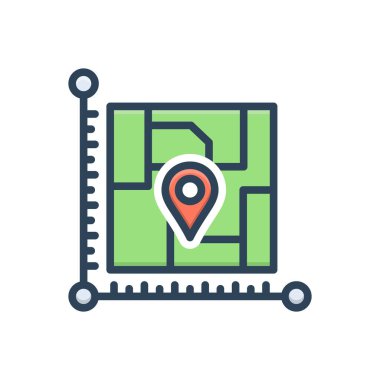 Alanlar için renk illüstrasyon simgesi 