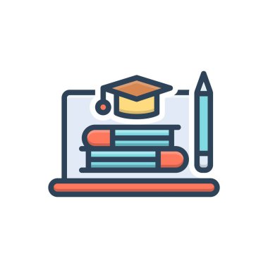 Eğitim için renk illüstrasyon simgesi 