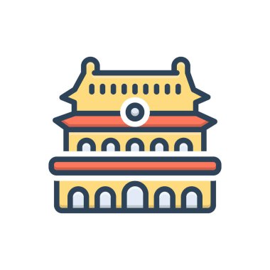 Pekin için renk illüstrasyon simgesi 