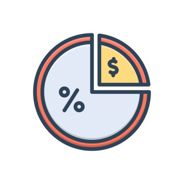 Orantı için renk illüstrasyon simgesi 