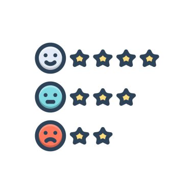 Değerlendirilen renk illüstrasyon simgesi 