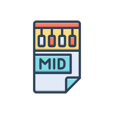 Ortası için renk illüstrasyon simgesi 