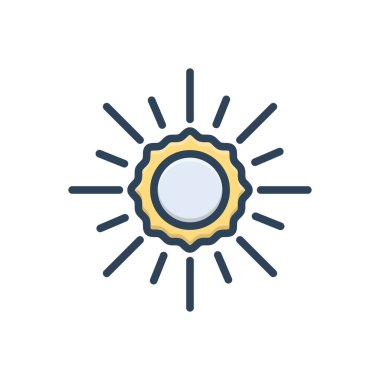 Güneş için renk illüstrasyon simgesi 